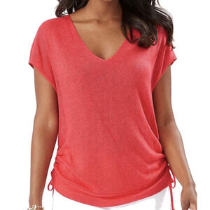 Tommy Bahama Women’s Alana Linen Side Tie V-Neck Sweater